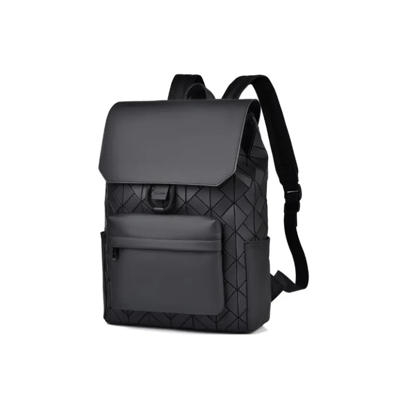 MUYKUY PU Leather Patchwork Backpack Regular Unisex Galaxy Gray/Black-11