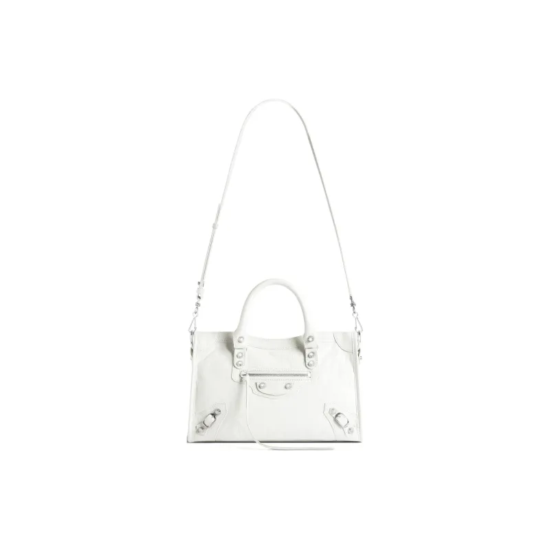 Balenciaga Arena Lambskin Crossbody One Shoulder Handbags Small Size Women's White-4