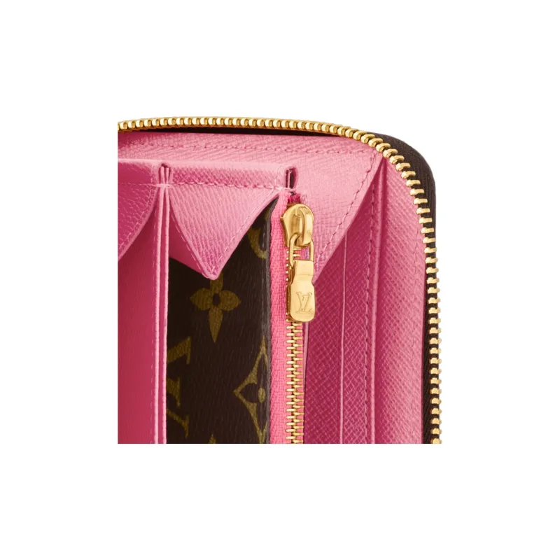 LOUIS VUITTON Zippy Monogram Coated Canvas Wallet Women's Brown & Multicolor-4