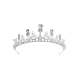 DJF11 Luxury Crown Headband, Silver White