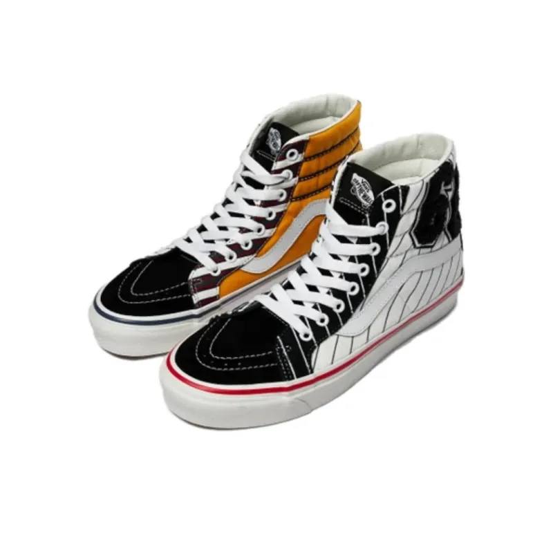 Vans SK8 Hi Black White Red-3