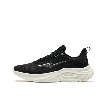 Erke Mountain Eagle Cushioning Breathable Low Top Running Shoes Men's Jet Black Bright Silver