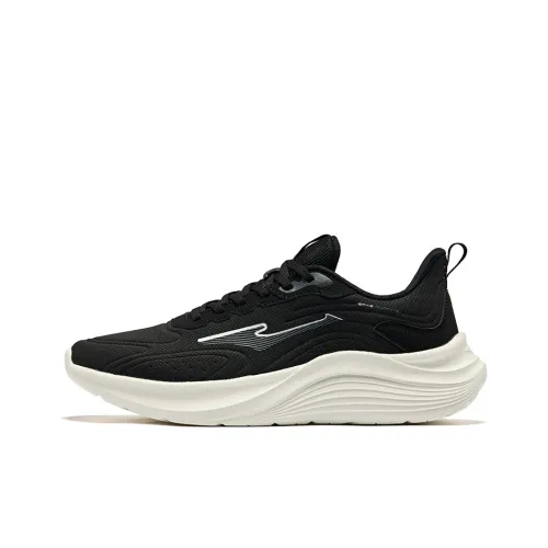 Erke Mountain Eagle Cushioning Breathable Low Top Running Shoes Men's Jet Black Bright Silver