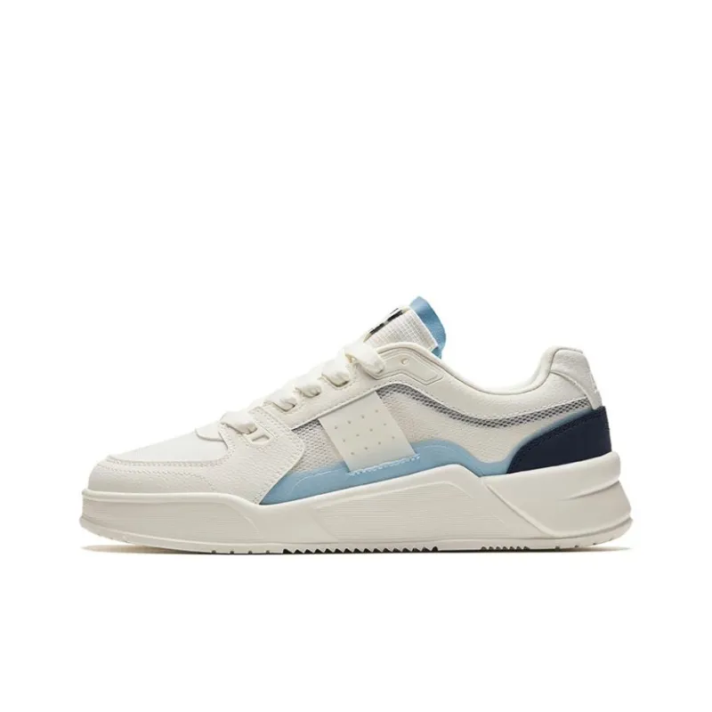 ANTA Life Collection Skateboard Shoes Men Low Top Ivory White/Waterfall Blue-0