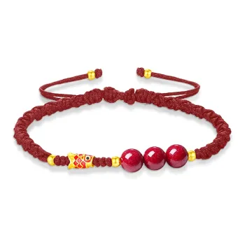 CANHUI Reconstructed Cinnabar Jade Bracelets Unisex
