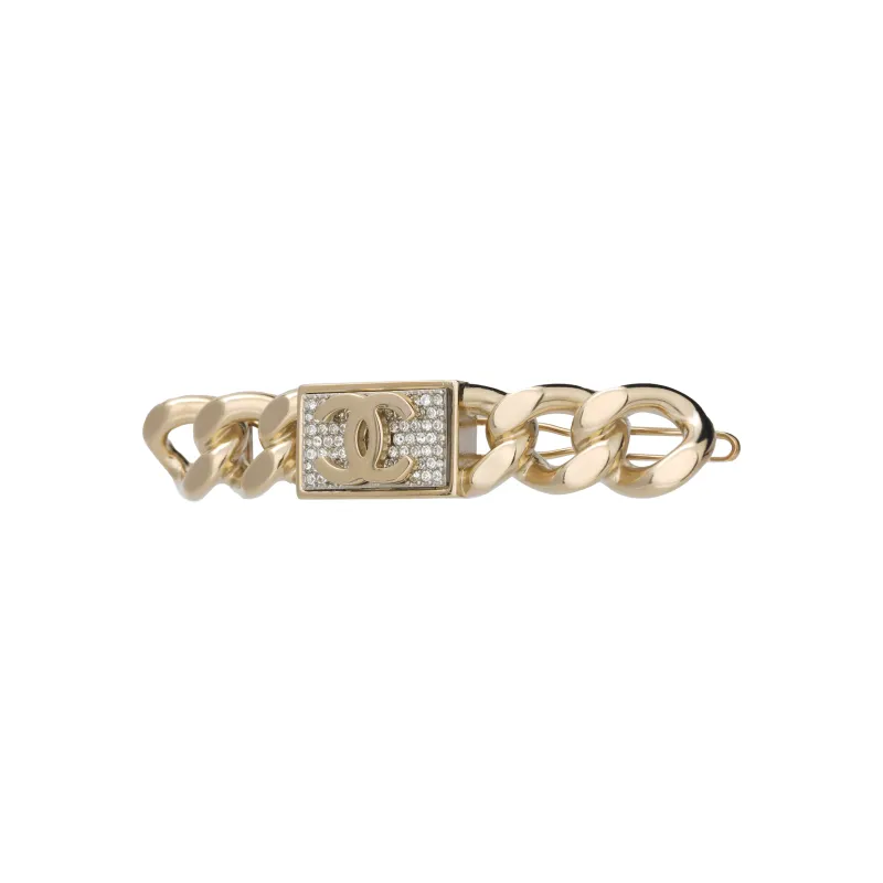 CHANEL 1986 1988 Cc Logo Barrette-1