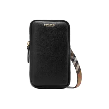 Burberry Grained Calfskin Smartphone Pocket Unisex Black