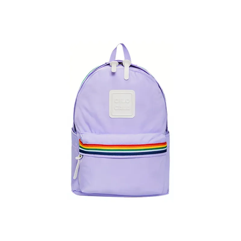 CILOCALA Nylon Fabric Backpack Backpack Regular Unisex Macaron Color Lavender Light Purple-0