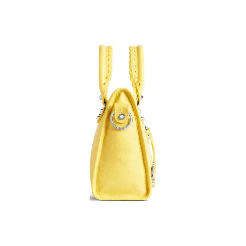Balenciaga Lambskin One Shoulder Handbags Small Size Women's Yellow-3