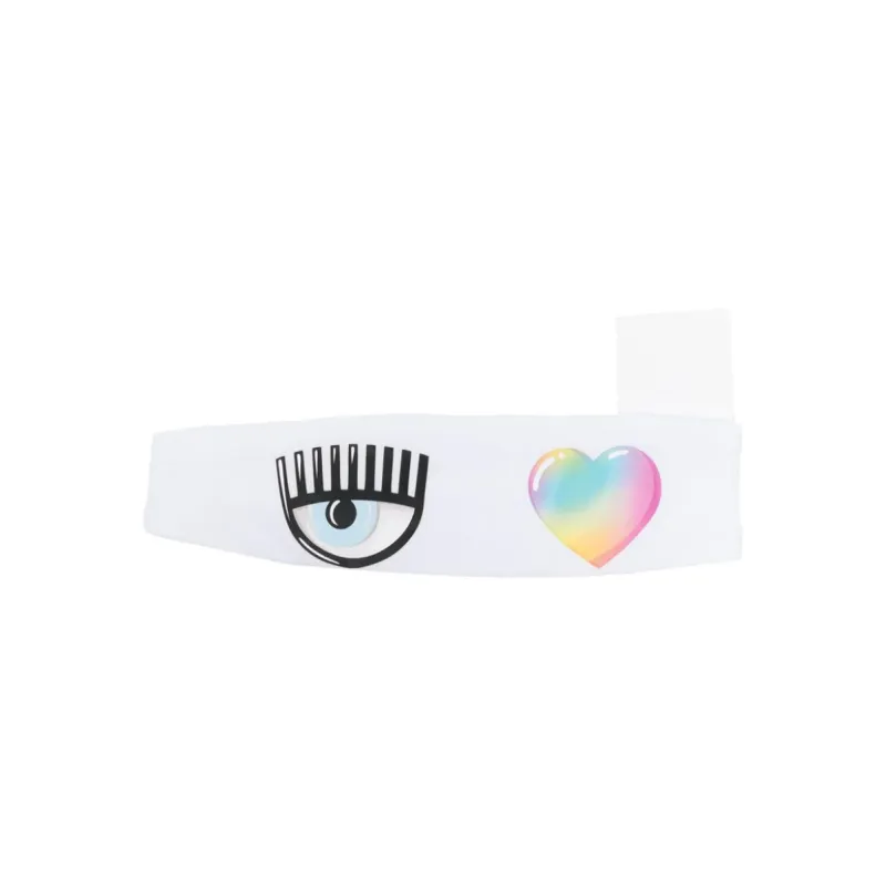 CHIARA FERRAGNI Kids Eyelike-print Jersey Headband-0