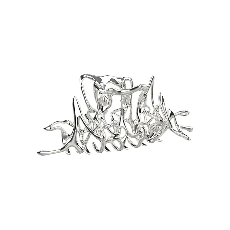 YVMIN Ripple Hair Clips Women's Silver-0