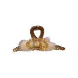 Coffee Color Garden Plush Pearl Claw Clip