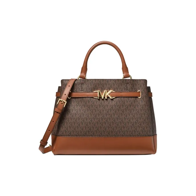 MICHAEL KORS Artificial Leather Handbag Tote Bag Large Size Women's Black/Brown/Vanilla White-8