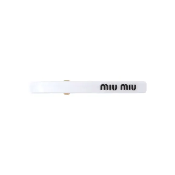 MIU MIU Resin Glass Hair Clips Women's White-0