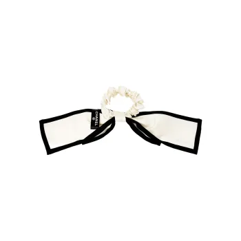 CHANEL Hair Ties Women's Ivory White/Black