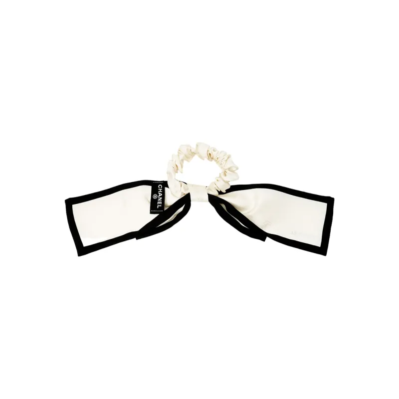 CHANEL Hair Ties Women's Ivory White/Black-0