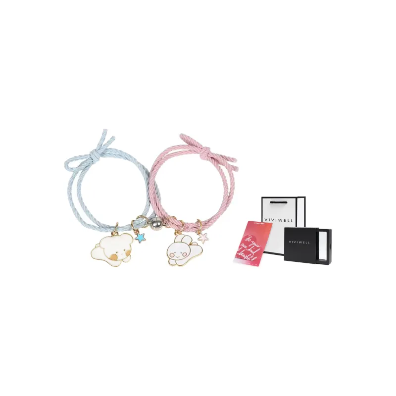 VIVIWELL Hair Ties Unisex Silver+Pink 1 Pair-1