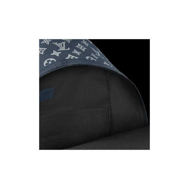 LOUIS VUITTON Monogram Shadow Calfskin Backpack Men's Ink Blue-4
