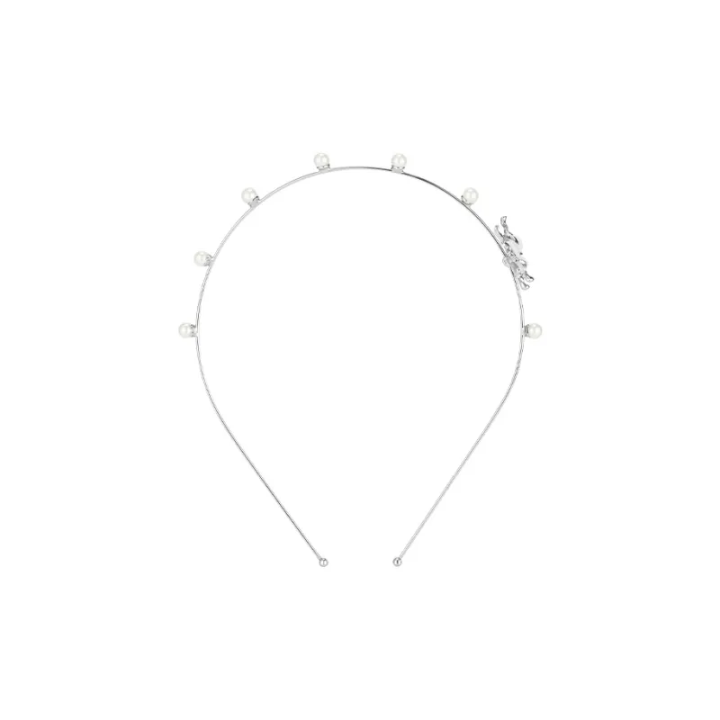 LILY&LOTTY Alloy Pearl Resin Headbands Women's Silver-1