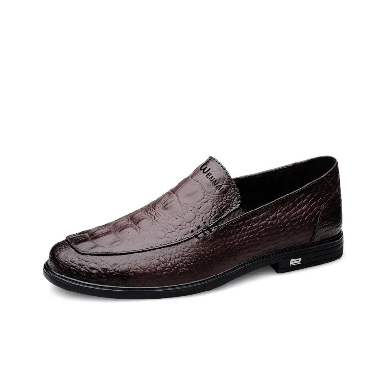 Wen Nai Dress Shoes Men Low Top Brown-1