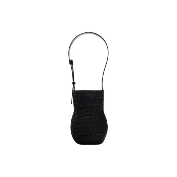 ZARA Cotton With Polyurethane Handbag, Shoulder Bag Medium Size Women's Black