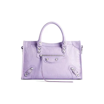 Balenciaga Arena Lambskin Tote Bag Shopping Bag Shoulder Bag Handbag Small Size Women's Light Purple