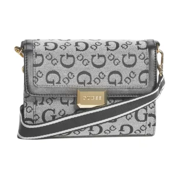 GUESS Blended Material Wallets Shoulder Bag Crossbody Bag Women's Black Gray Color
