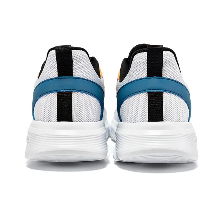 Erke Durable Breathable Lightweight Low Top Running Shoes Men's White Black-4