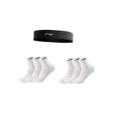 Black Hair Band+6 Pack White Socks
