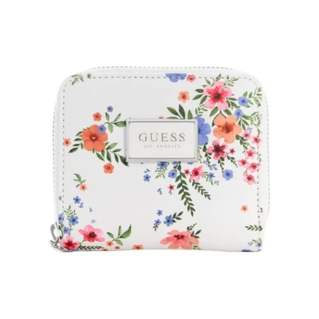 GUESS Leather Wallet Small Size Women's White & Multicolor-0