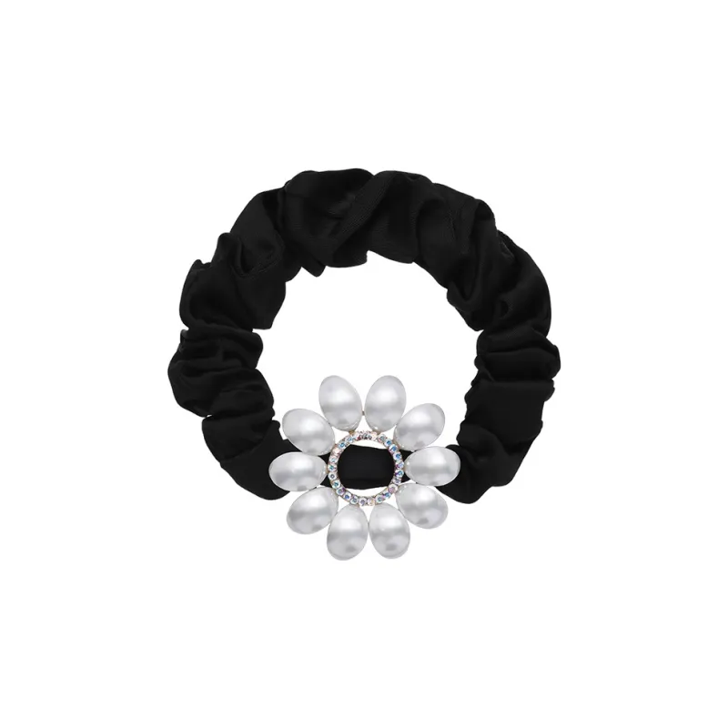 ROYALSASA Polyester Faux Pearl Hair Tie Women's-1