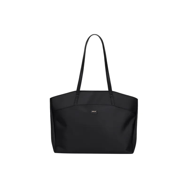 POLO Polyester Handbag Shoulder Bag Large Size Women's Beige Apricot/Black/Light Purple-8