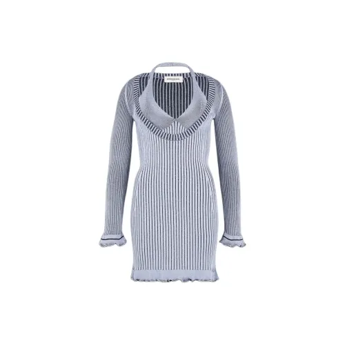 Sonia Rykiel Long-Sleeved Dresses Women's Light Blue