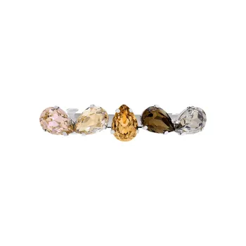 ROYALSASA Alloy Faux Crystal Hair Clips Women's