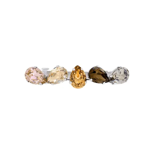 ROYALSASA Alloy Faux Crystal Hair Clips Women's
