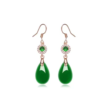 JUICY GRAPE Chalcedony Jade Earrings Women's
