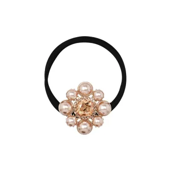 ROYALSASA 3 Strand Rubber Band, Faux Pearl Hair Tie Women's