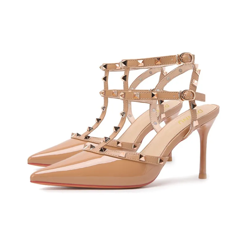 Dunnu Strap Sandals 8.5cm Women's Brick Red-6