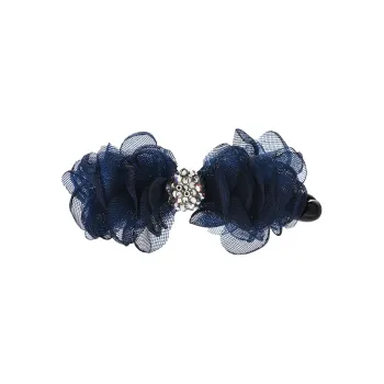 ROYALSASA Silk Chiffon, Faux Crystal Hair Clips Women's