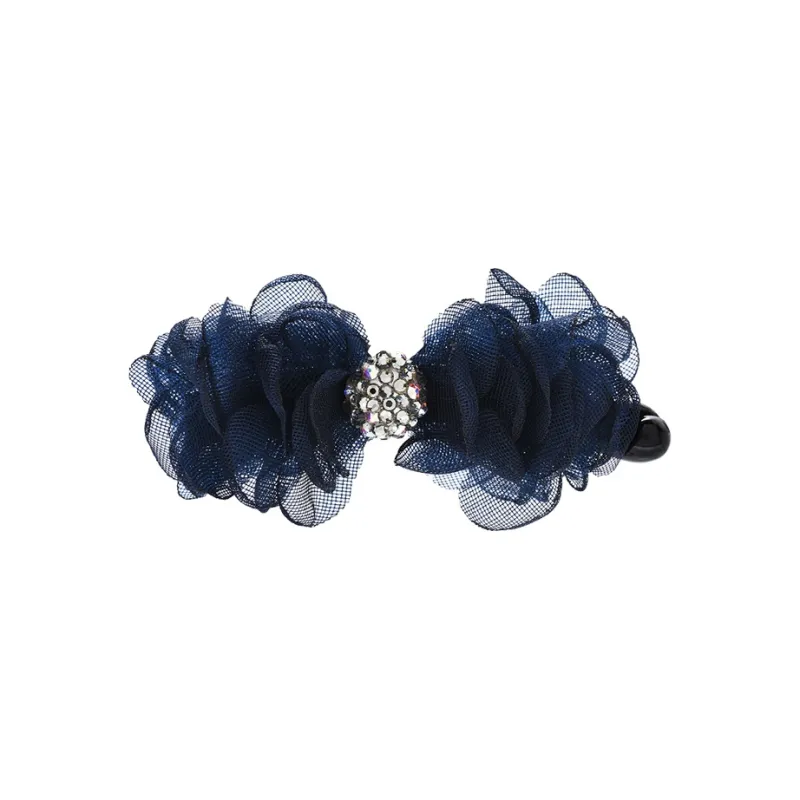 ROYALSASA Silk Chiffon, Faux Crystal Hair Clips Women's-0
