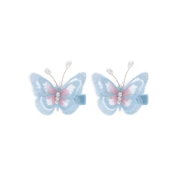 ROYALSASA Silk Chiffon Faux Pearl Hair Clips Kids'