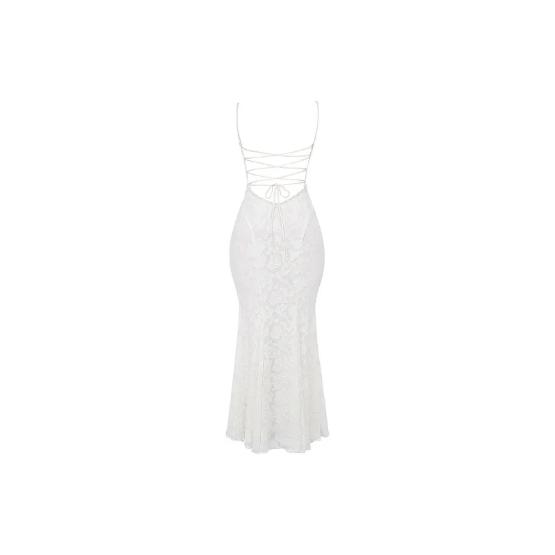 HOUSE OF CB JOAN Slip Dress Women's Ivory/Ivory White-1
