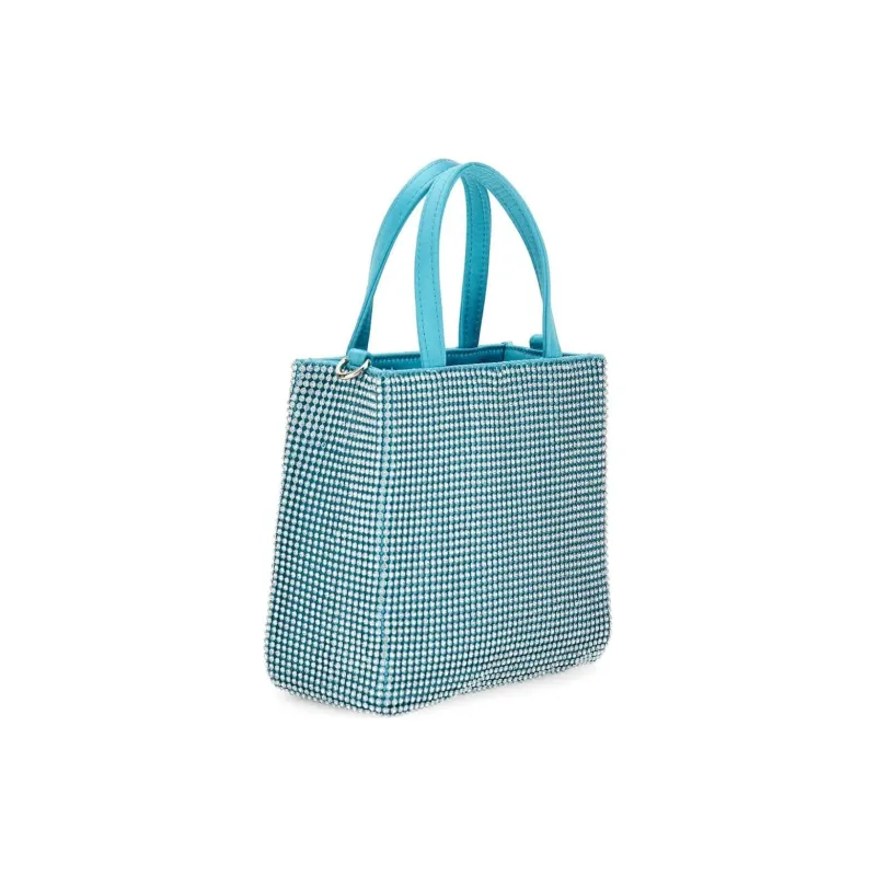 GUESS Faux Leather Tote Bag Shopping Bag Shoulder Bag Crossbody Bag Handbag Women's Blue-1