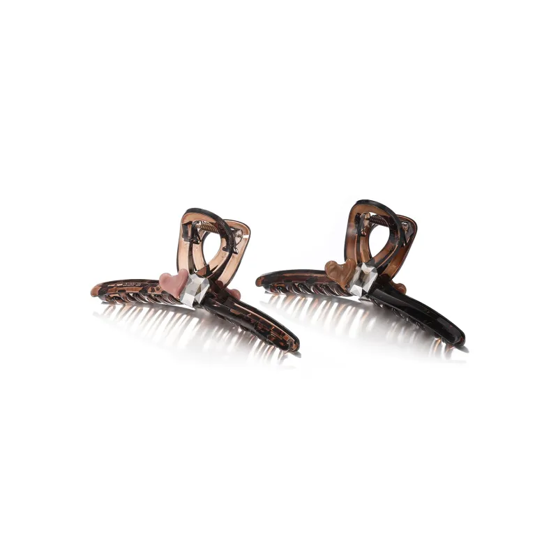 Clect Hair Clips Women's Dark Coffee/Pink-1