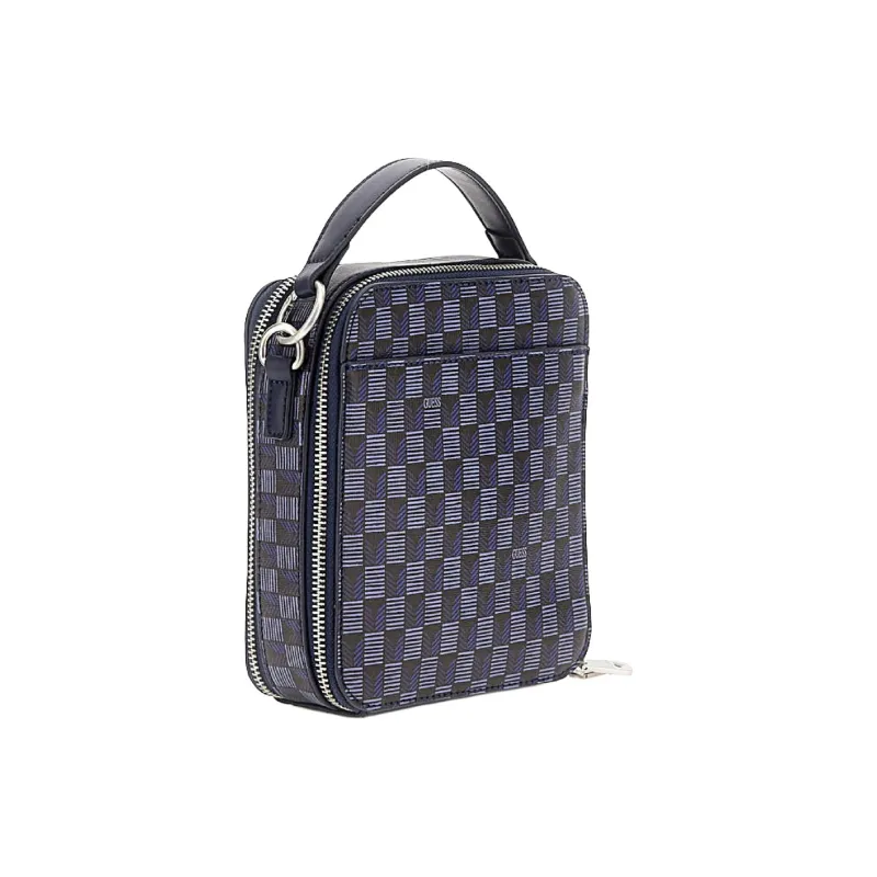 GUESS Artificial Leather Shoulder Bag Crossbody Bag Men's Blue-1