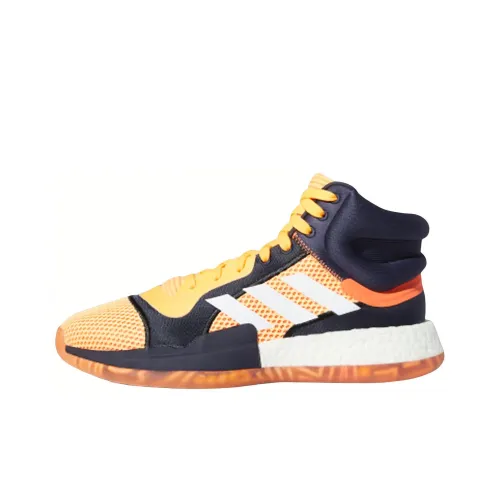 Adidas Marquee Boost Vintage Basketball Shoes Men Mid-Top Flash Orange/White/Ink Blue