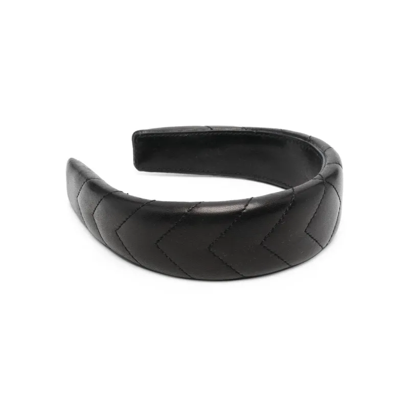 GUCCI Chevron Quilted Leather Headband-1