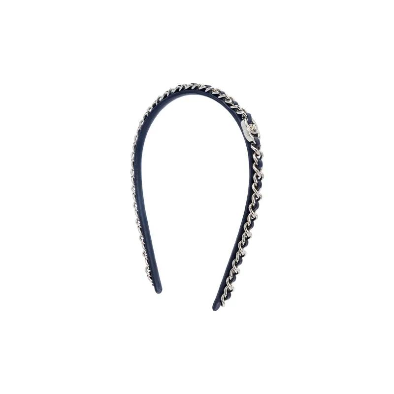 CHANEL Lambskin Headbands Women's Black-1