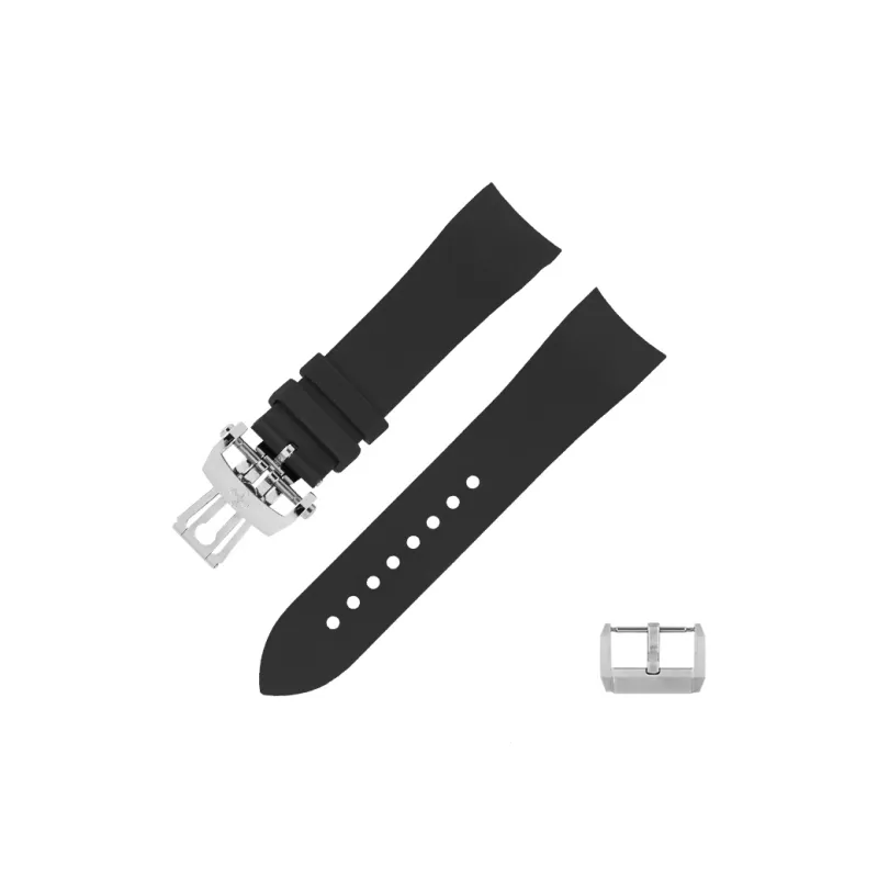 VAGENARI Fluoroelastomer Strap Compatible With Baume 50 Seek 5000 Collection 43MM Watch Band Unisex-2
