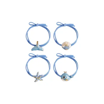 ROYALSASA 2 Strand Rubber Band, Alloy Accessories Hair Tie, Hair Tie Women's
